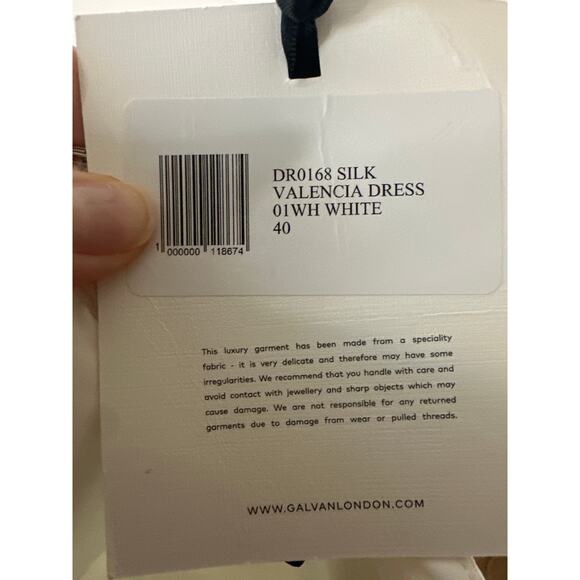 Galvan London NWT Ivory Silk Valencia Cold Shoulder Midi Dress Size 8 - Picture 9 of 15